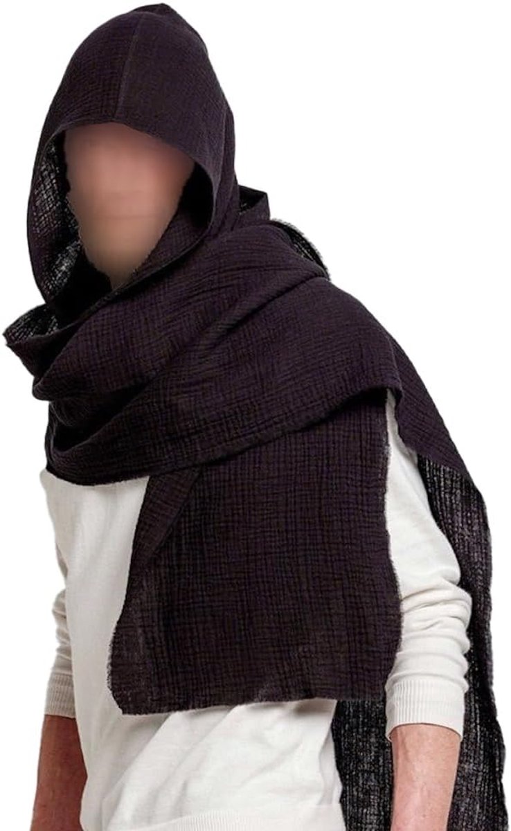 Halsdoek voor dames en heren, capuchonsjaal, 2-in-1 pak, pullover, muts, sjaal, lange grote sjaal, shawl 120 cm, halsdoek, hoofddoek, renaissance, zachte sjaal, stola voor herfst en