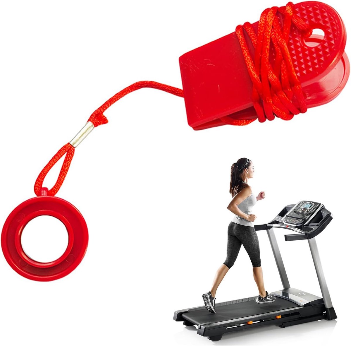 1 x magnetische veiligheidssleutel voor loopband, magnetische veiligheidsschakelaar, noodstop-accessoire voor loopband