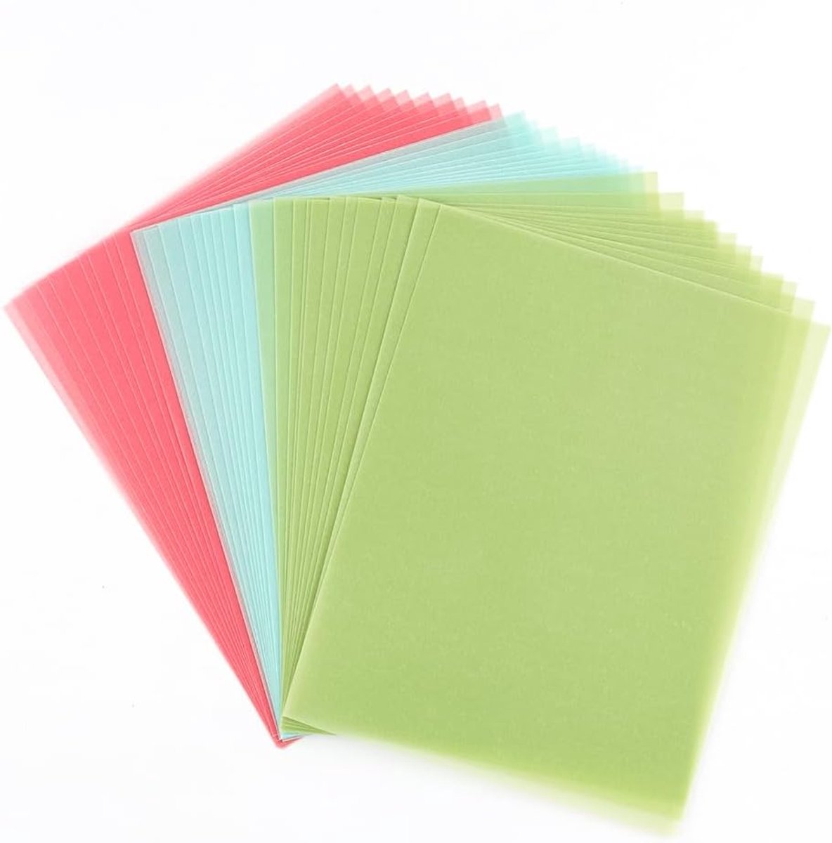 60 vellen/set doorschijnend vellum papier, mat glad vellum papier afdrukbare vellums voor doe-het-zelf uitnodigingen wenskaarten kaart overlays, tekening, envelop (driekleurig 4,2 x 5,5 inch