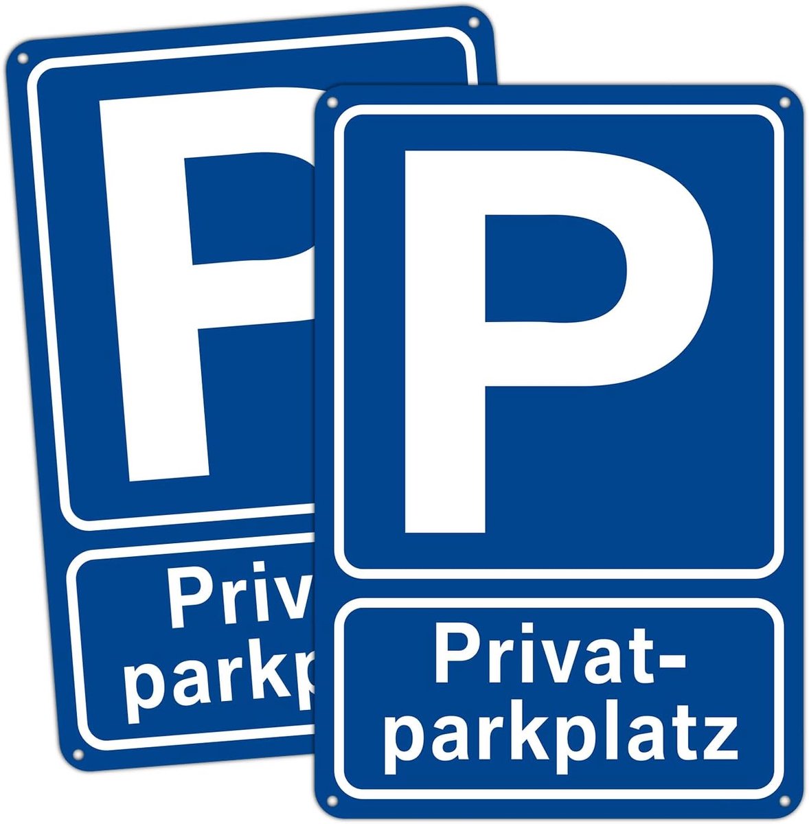 2st Privé parkeerplaats bord aluminium 20x30 cm - Parkeren verboden - Privé - duidelijke tekens plaatsen - parkeerplaats borden privéterrein - gemakkelijk te monteren (blauw)