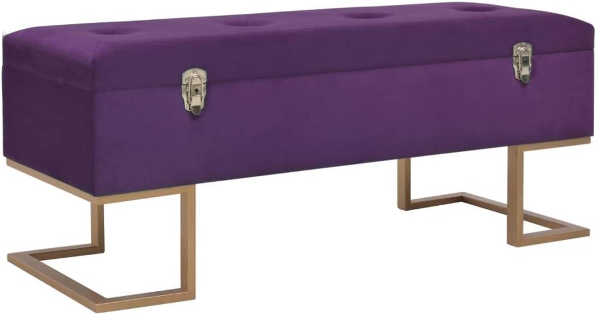 Bank met opbergvak 105 cm paars