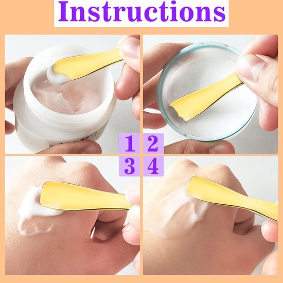 Cosmetische lepel, 3 stuks mini metalen make-up spatel mini metalen cosmetische spatel kleine schep voor gezichtscrème/lotion/vochtinbrengende crème herbruikbare huidspatels voor — afbeelding 3