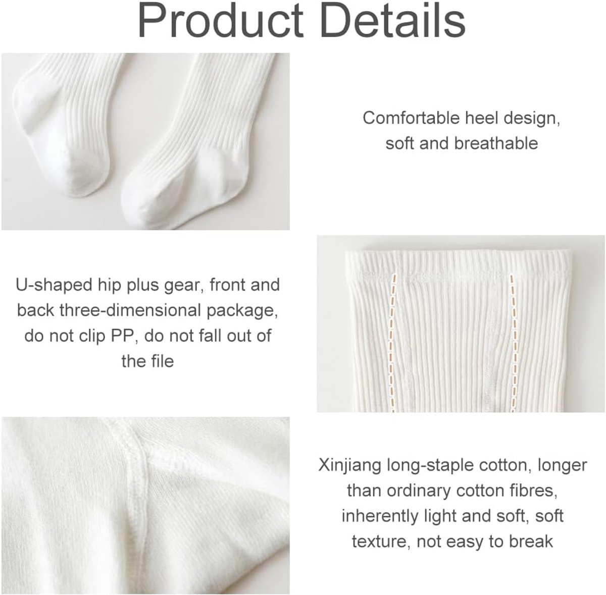 Meisjespanty's voor peuters, babypanty's, elastische babypanty, meisjespanty, panty voor baby's, kinderpanty's, leggings, wit,Voor Casual Dagelijks，0-2 Jaar