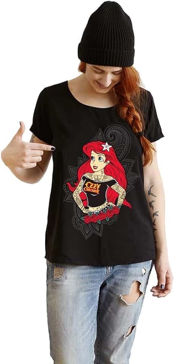 Eventos de la Tata. Dames T-shirt, modern, getatoeëerde prinsessen, ronde maten