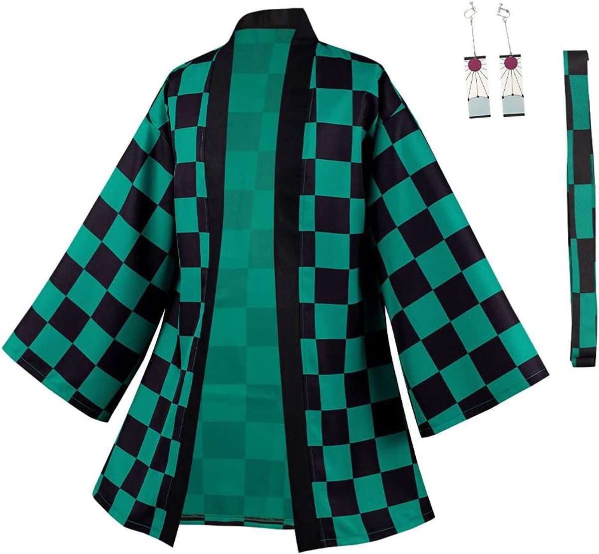 Demon Slayer Kamado Tanjirou Cosplay Kostuum Kimetsu Geen Yaiba Halloween Carnaval Cosplay Jas Pak Kimono Jas Mannen