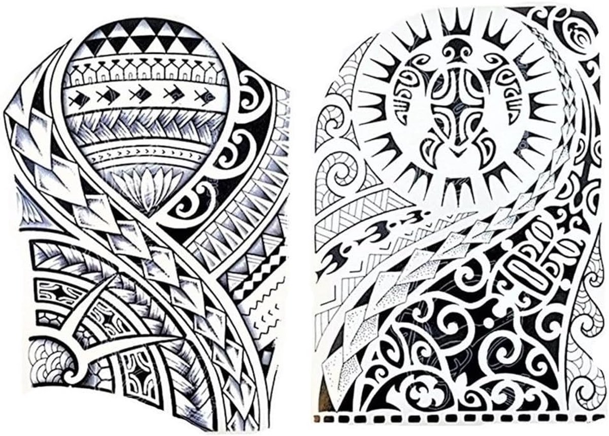 Tijdelijke Tribal Tattoos Maori Design Tattoos Tribal Plaktatoeages 2 vellen set WX115 123