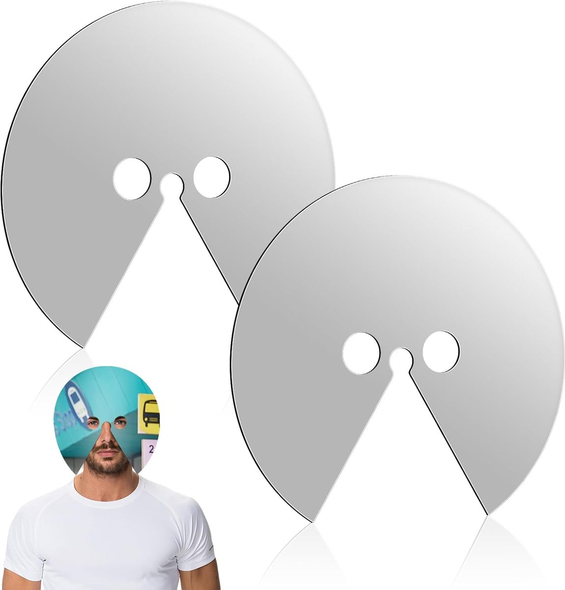 2 stuks nieuw spiegelmasker, op het hoofd gemonteerde spiegel