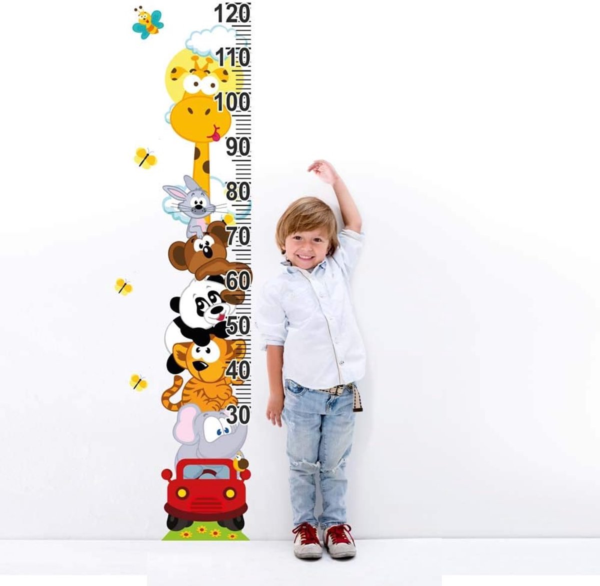 Kina - UVB00060 Muur Stickers Kindermeters Transparante PVC Wand Decoratie Kinderslaapkamer - Dimensie 20x120