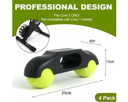 4 schommelplaten met 8 tennisballen, voetadapters voor fietstrainers, tennisbalvoeten voor Wahoo Kickr Core 2 Roller Trainer, fietsen in de zaal
