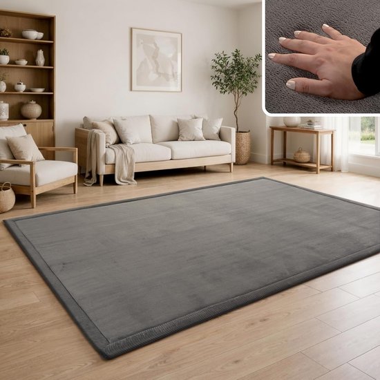 Home Tapijt Voor Kinderen Vloerkleed Kinderkamer Zacht Antislip Modern, Maat:200x350 cm, Kleur:Antraciet — afbeelding 2