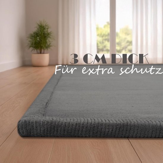 Home Tapijt Voor Kinderen Vloerkleed Kinderkamer Zacht Antislip Modern, Maat:200x350 cm, Kleur:Antraciet — afbeelding 3