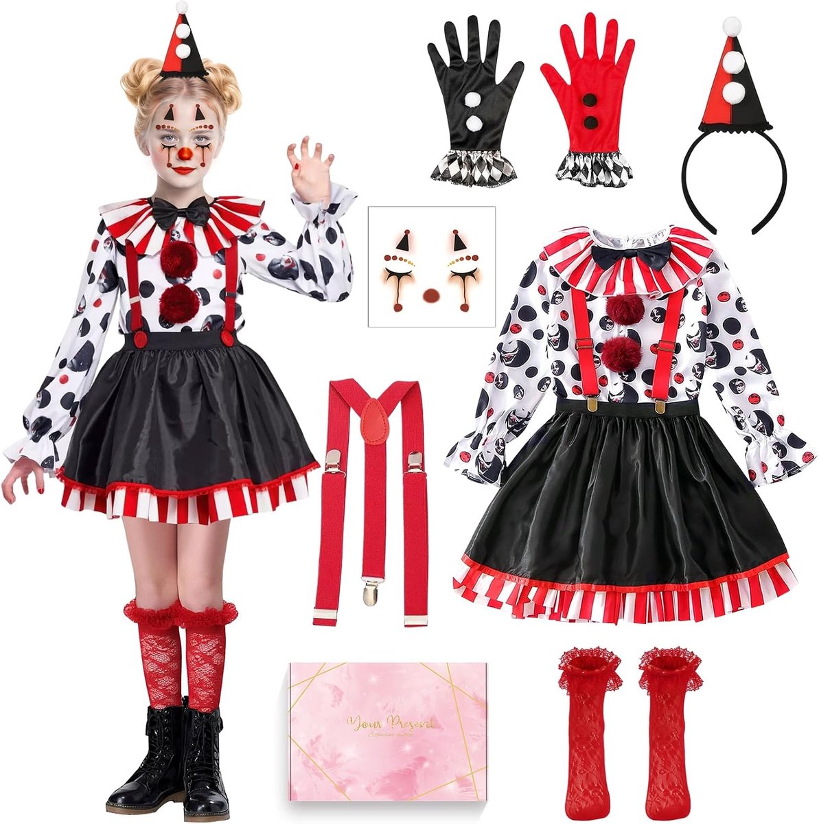 Clownkostuum voor kinderen, Halloween-clownkostuum voor