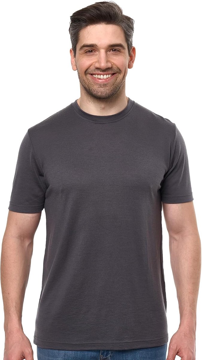 Wollen T-shirt voor heren - T-shirt met korte mouwen van merinowol voor heren, sportief, lichtgewicht, thermisch basislaagje, wandel-T-shirt