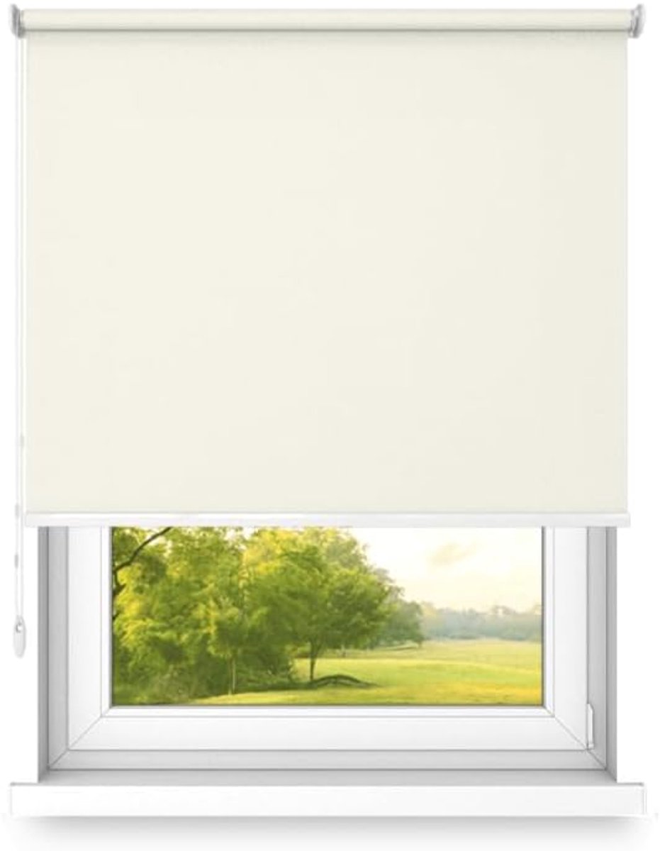 Rolgordijn, wand- of plafondmontage, groot formaat, fi 32, stalen houder, semi-blackout, Crème kleur, 1100x1800mm