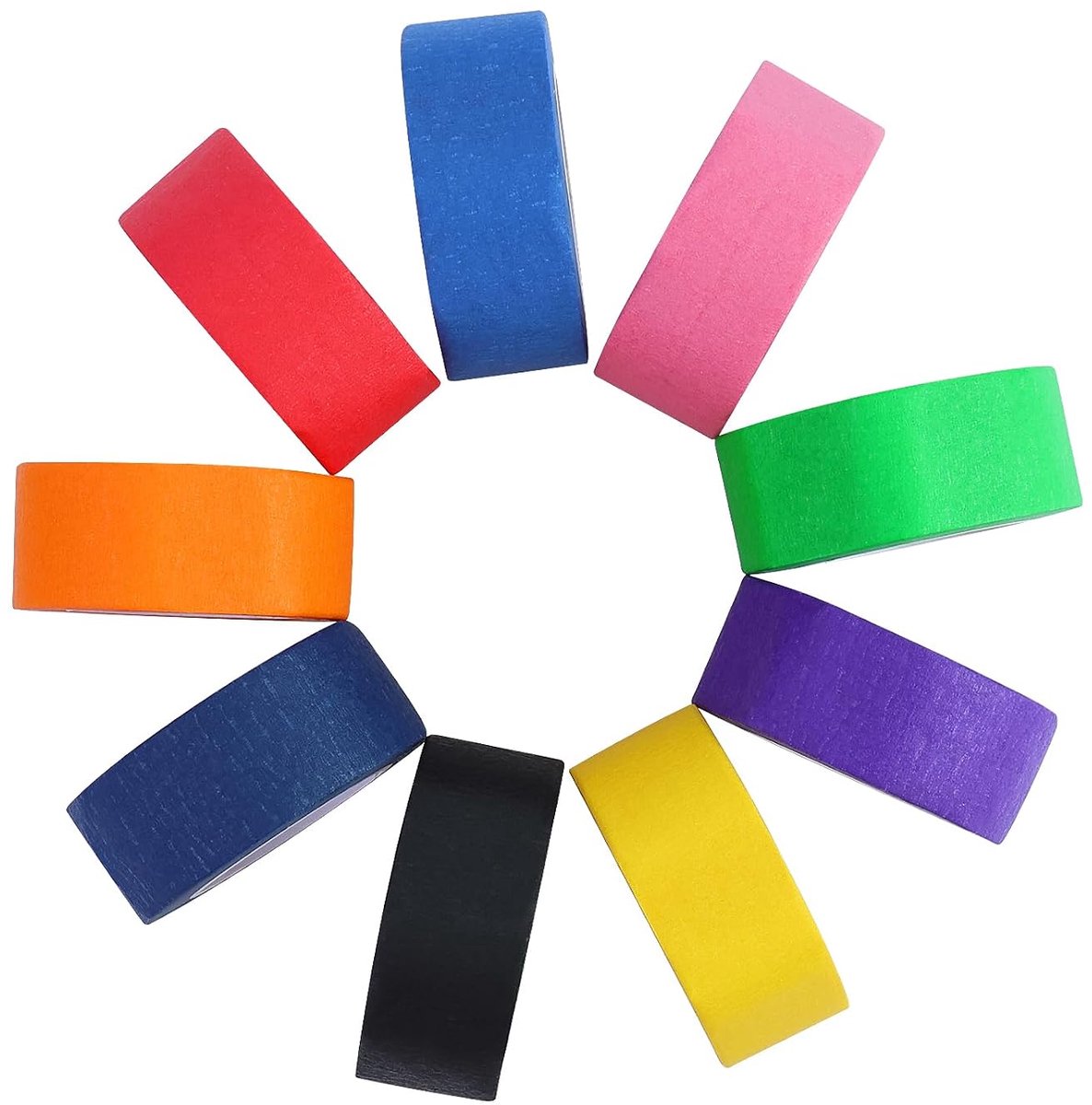 9 rollen kleurrijke crêpetape, schilderskape, 25 mm x 13 m, regenboog, afplakband, papier, knutselband voor kinderen, studenten, doe-het-zelf scrapbooking, handwerk