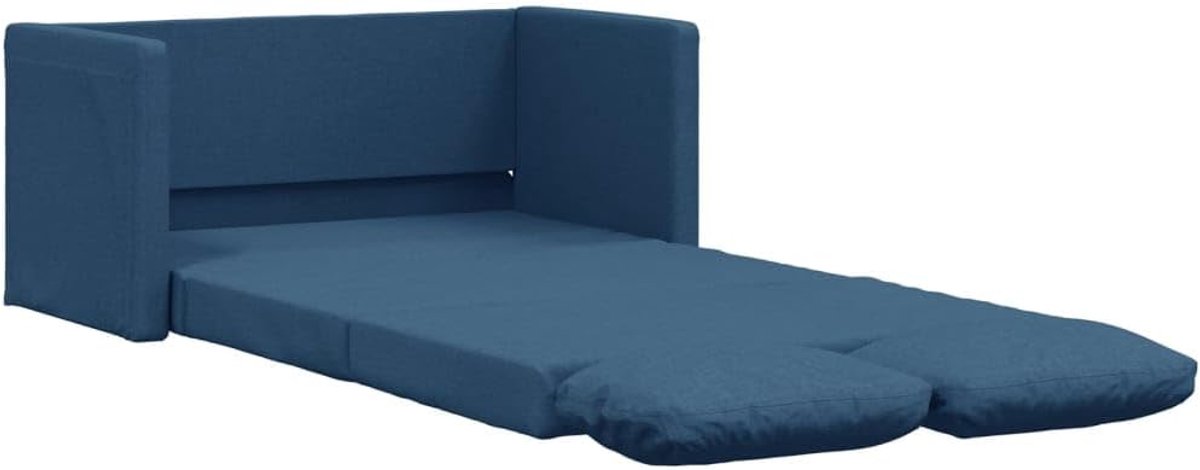 Vloerbank met slaapfunctie, blauw, 112 x 174 x 55 cm, stof, woonkamerbank, kantoorbank, slaapkamerbank, loungebank voor woonkamer, slaapkamer, logeerkamer