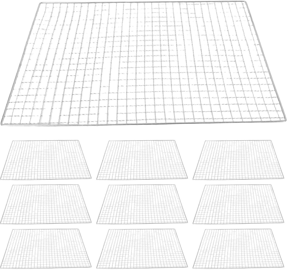 10 stuks roestvrijstalen grillrooster - rechthoekig koelbakrooster voor barbecuerooster, roosterrooster voor grillplaat, barbecue-pizzakoelstandaard voor buitenfeesten en fornuizen