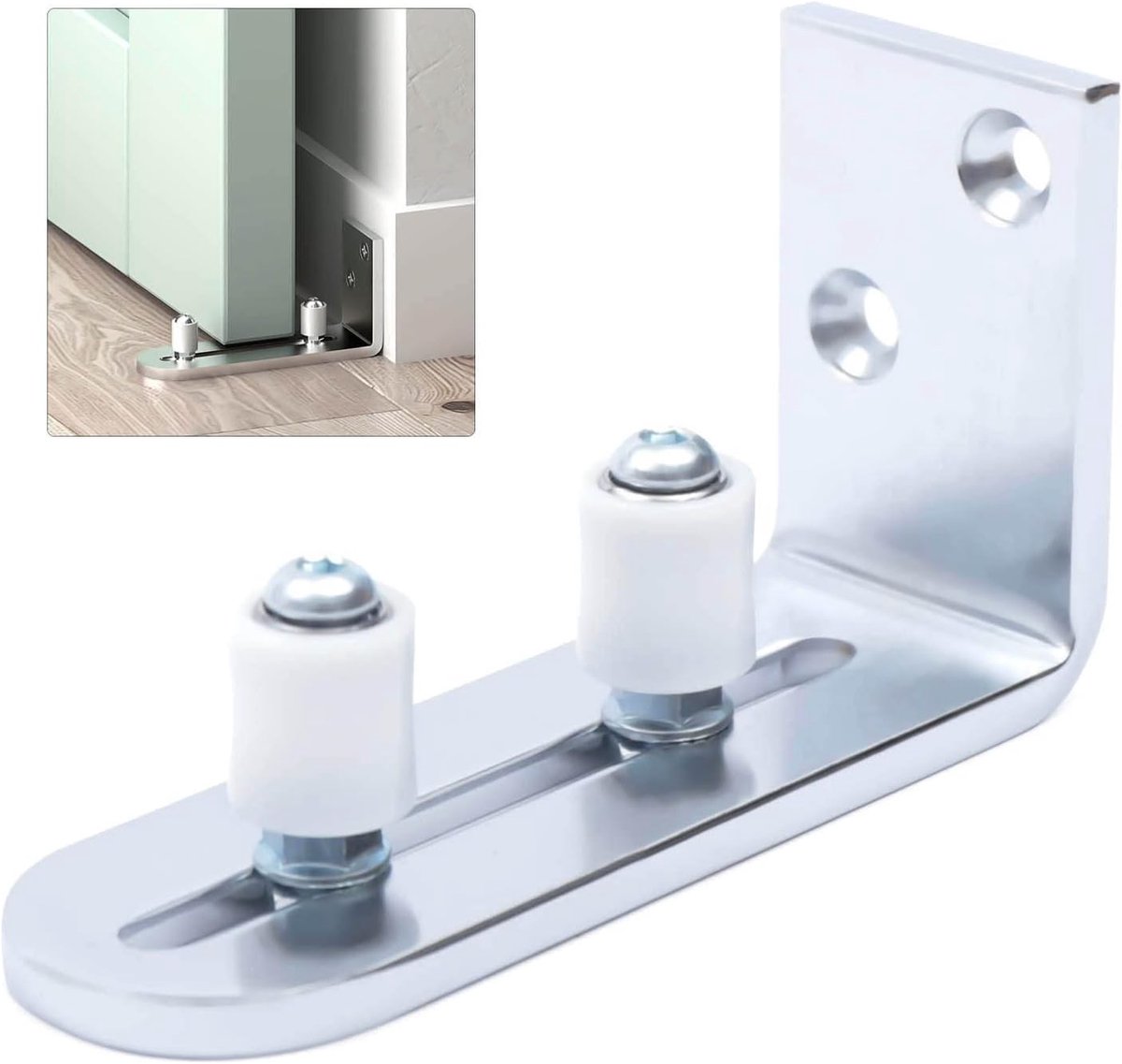 Schuifdeur, 0-70 mm, instelbare schuifdeur, vloergeleiding, schuifdeurgeleiding van koolstofstaal, voor deuren met een dikte van 0-70 mm, voor schuifdeur, schuurpoort