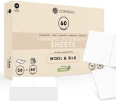 Cosmeau Wasmiddel Wasstrips 60 Wasbeurten Wol en Zijde - Delicaat - Wasvellen - Wasmiddeldoekjes - Detergent Sheets - Wasdoekjes