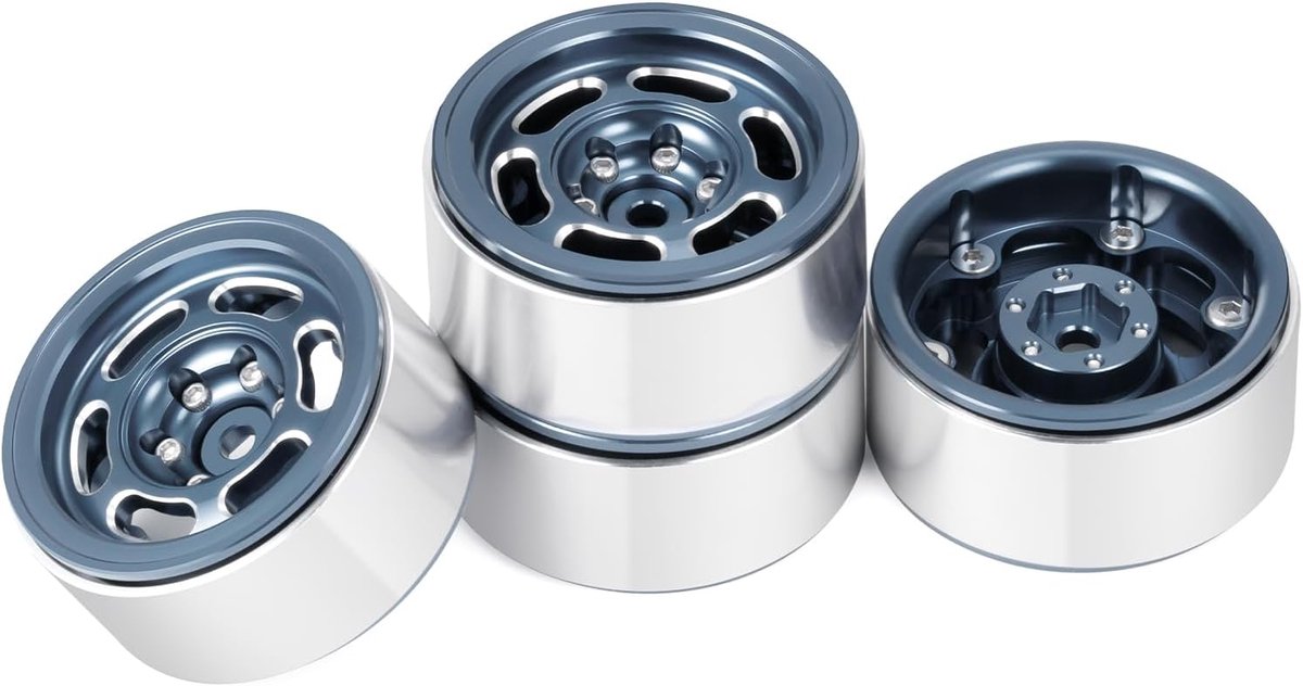 1,3" Beadlock velgen, aluminiumlegering wielnaaf voor TRX4-M SCX24 Redcat Ascent 1/24 1/18 RC Crawler Car Upgrade-accessoires (titanium)