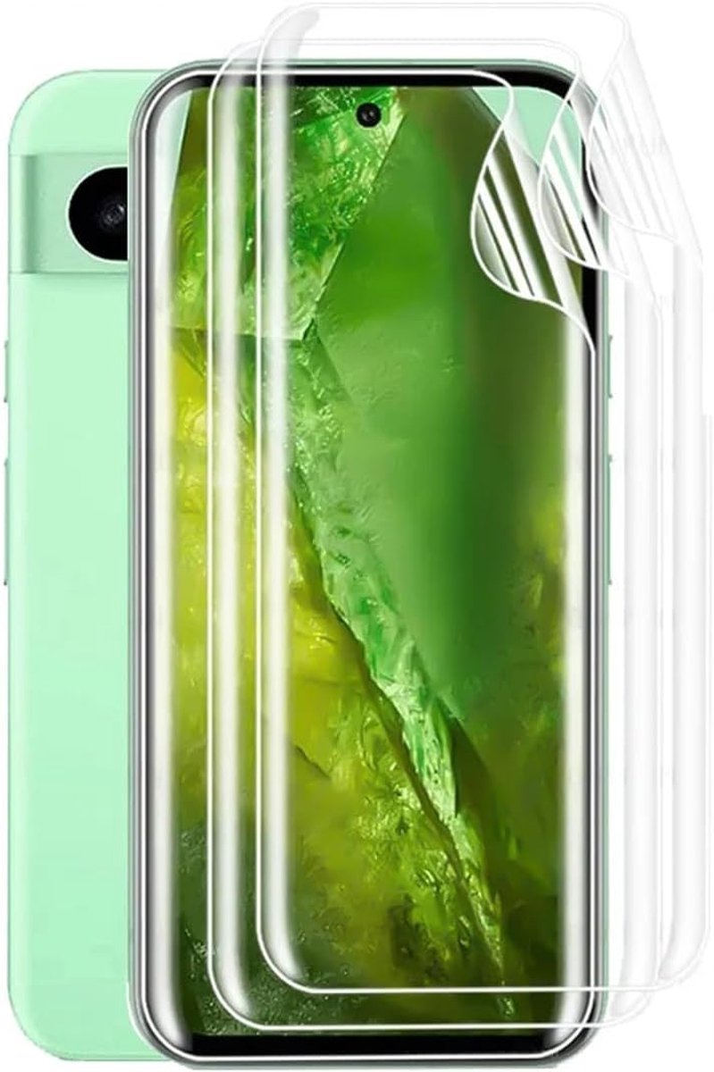 Displaybeschermfolie voor Google Pixel 8a, 2 stuks, HD transparant, TPU-displaybeschermfolie, zachte bescherming
