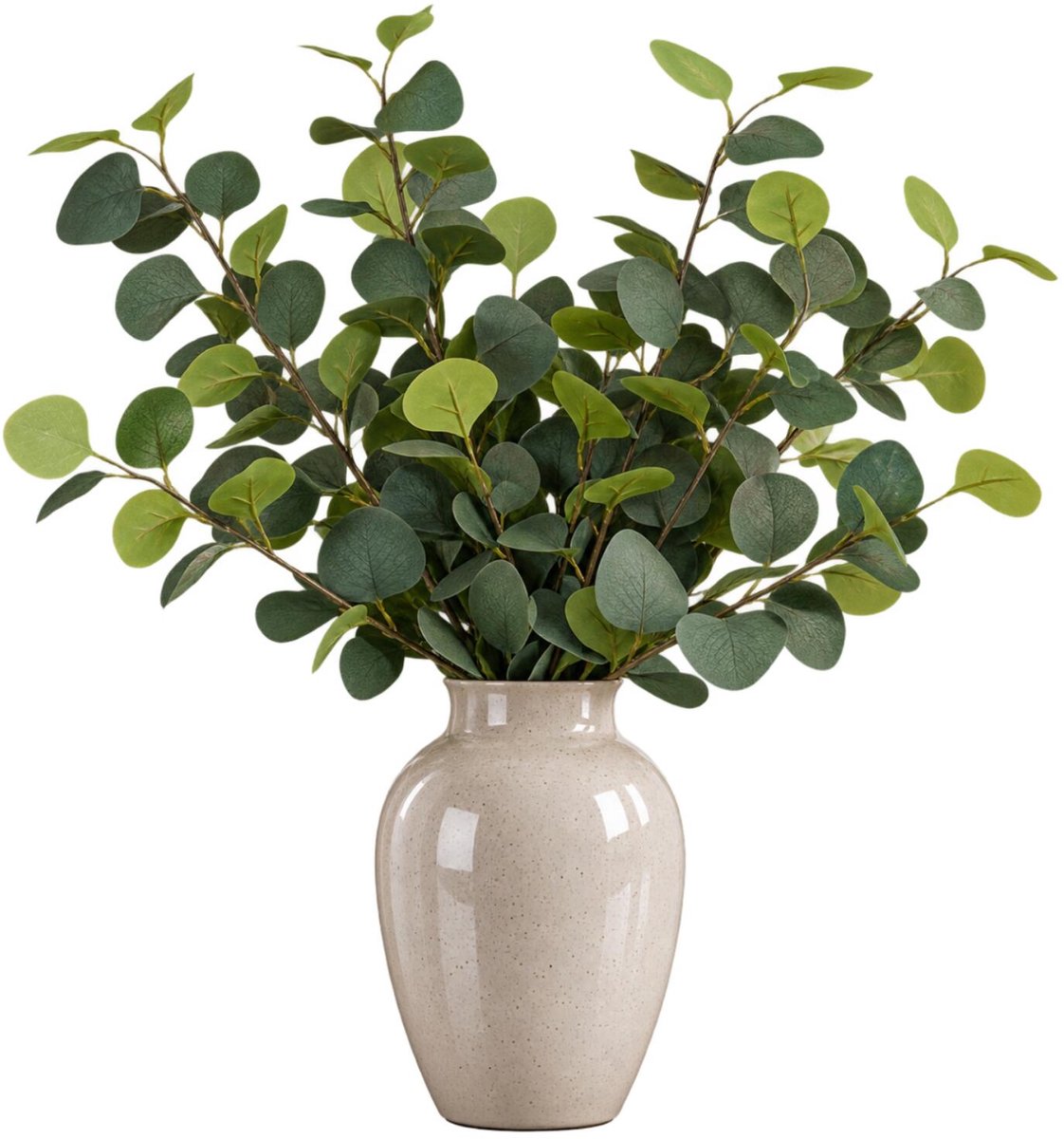 Mica Decorations Kunstplant takken Eucalyptus - 4x - H90 cm - lichtgroen - kunststof - bladgroen - siertakken