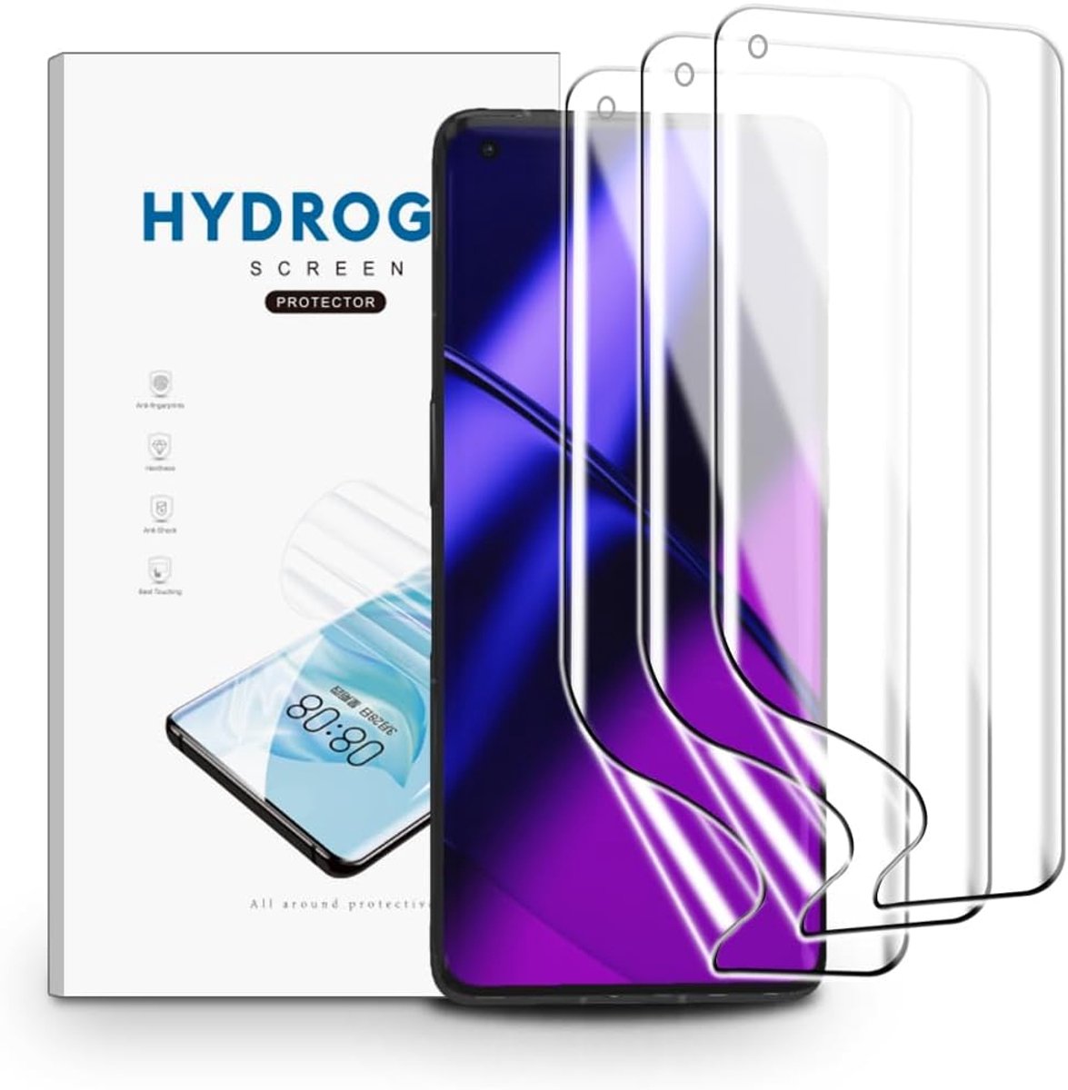 Schermprotector voor OnePlus 11, 3 Stuks Schermbeveiliging Ultra Helder, TPU Flexibele Beschermende Zachte Film, Krasvast