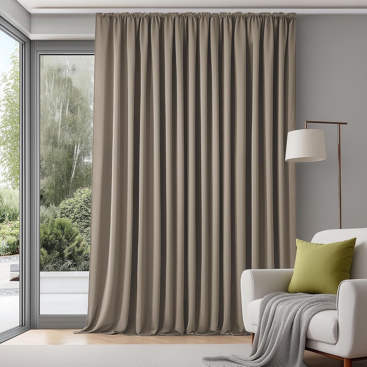Verduisterende gordijnen - Taupe - 200 x 245 cm - Polyester - Voor Woonkamer en Slaapkamer