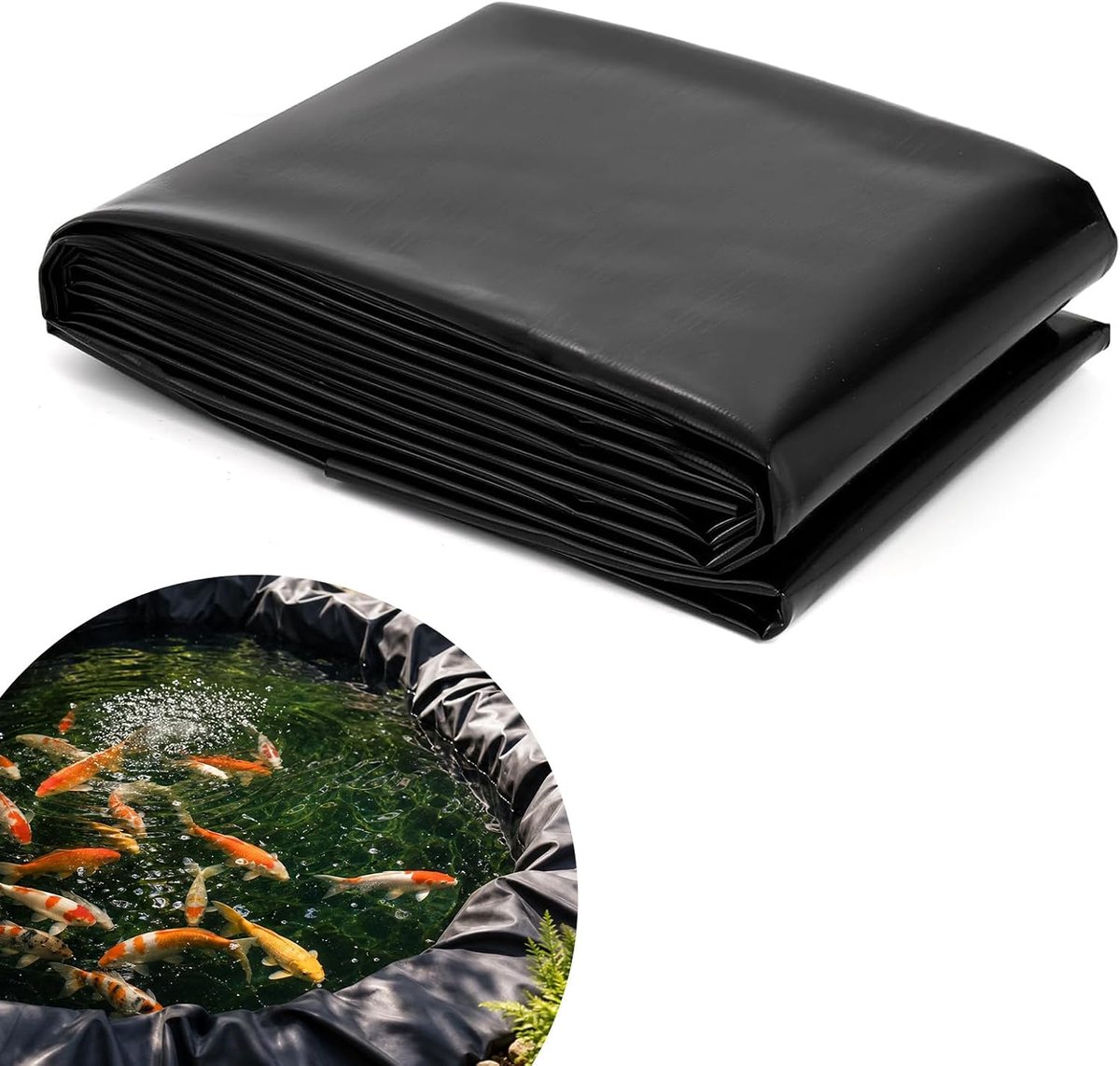 Afdekzeil voor buiten, vijverfolie, tuinvijver, 0,2 mm dik, voor visvijver en waterval (0,2 x 2 x 3)