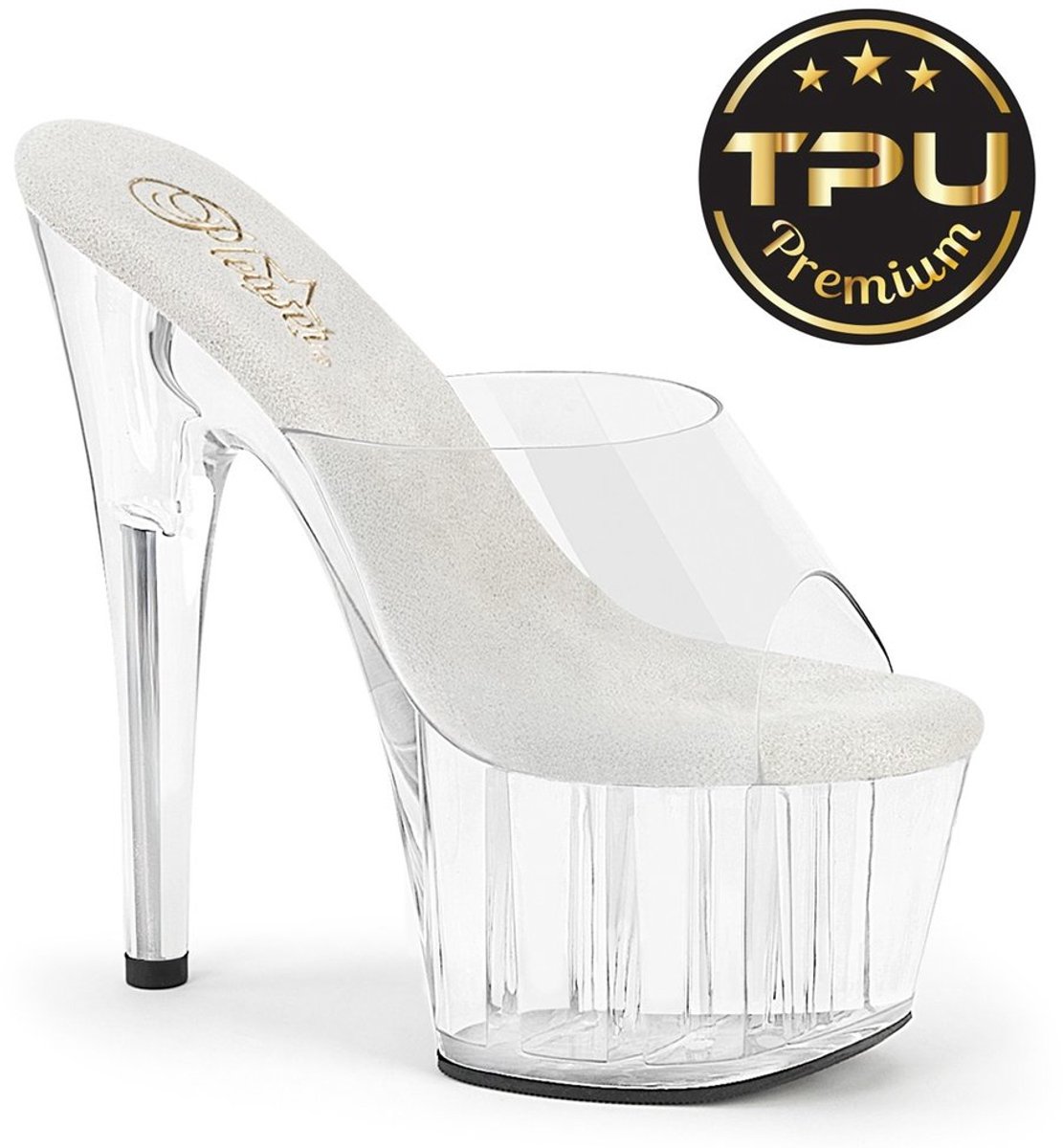 Pleaser - ADORE701PREM Sandaal - US 9 - 39 Shoes - Wit/Transparant