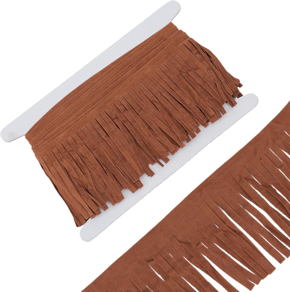 5 Yards Bruin pu Lederen Franje Trim, 3,14 Inch Dubbelzijdige Naaikordel, Maillard Craft Versiering Decoratie voor DIY Naaien Jurk Ambachten Kledingtassen