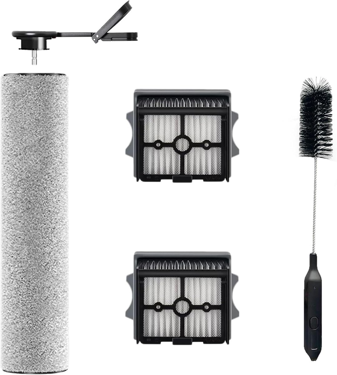 Accessoires voor Tineco Floor One i6 Stretch/Stretch S6/S7 Stretch Ultra/S9 Artist nat- en droogzuiger, reserveonderdelen, 1 borstelrol, 2 filters, 1 reinigingsborstel