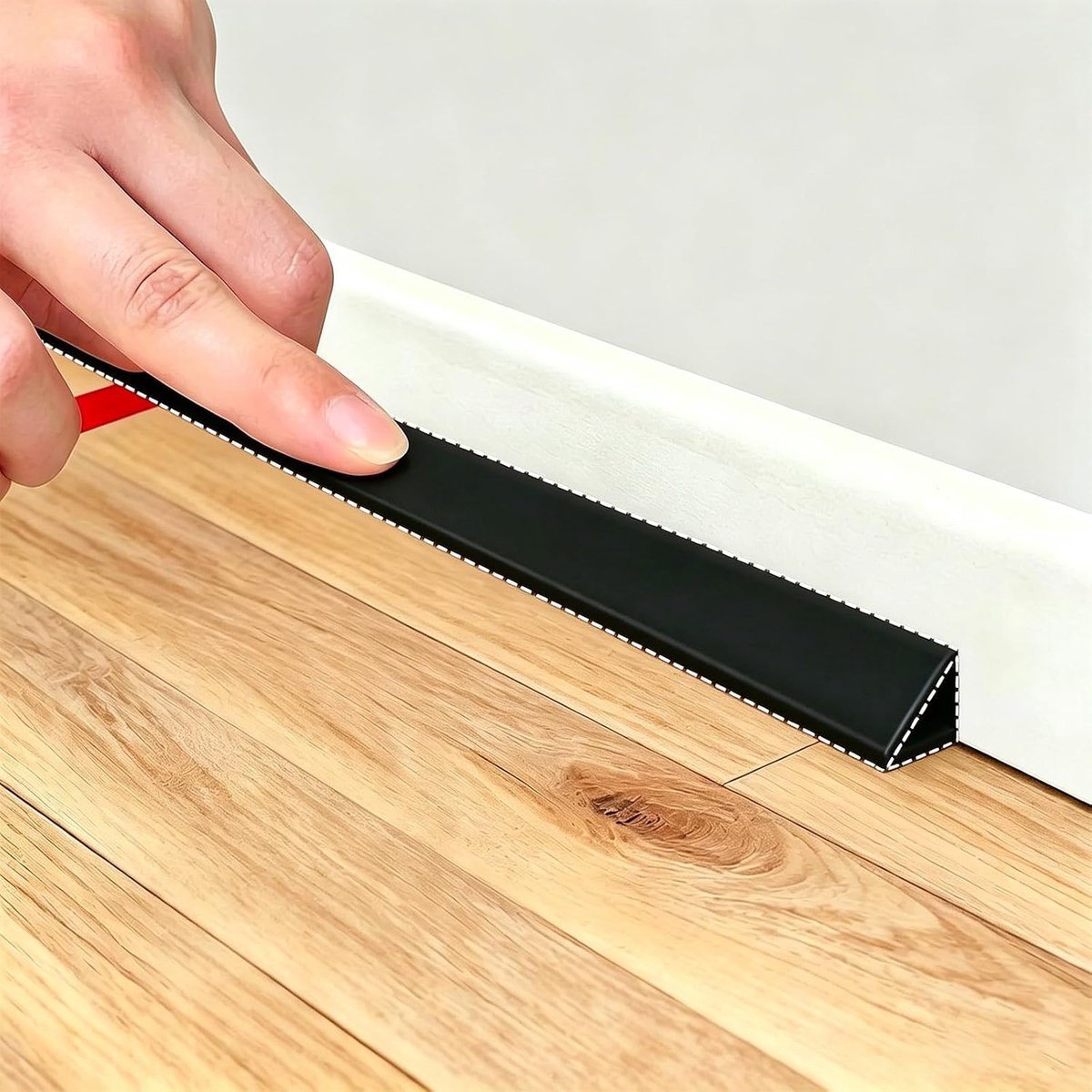 Afdichtstrip, driehoekige waterdichte zelfklevende afdichtingstape, zwarte flexibele afdichtingstape voor vloer, badkuip, toilet, badkamer, wastafel (3 m)