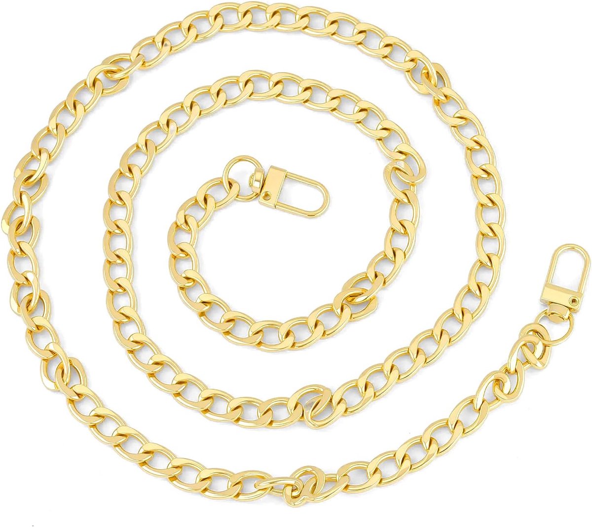 100 cm gouden ketting, tasriem, metalen tas, ketting voor sierlijke vrouwen, crossbody tas, schouderriem, vervanging, korte schoudertas, handtas, kettingriem, portemonnee met gespen