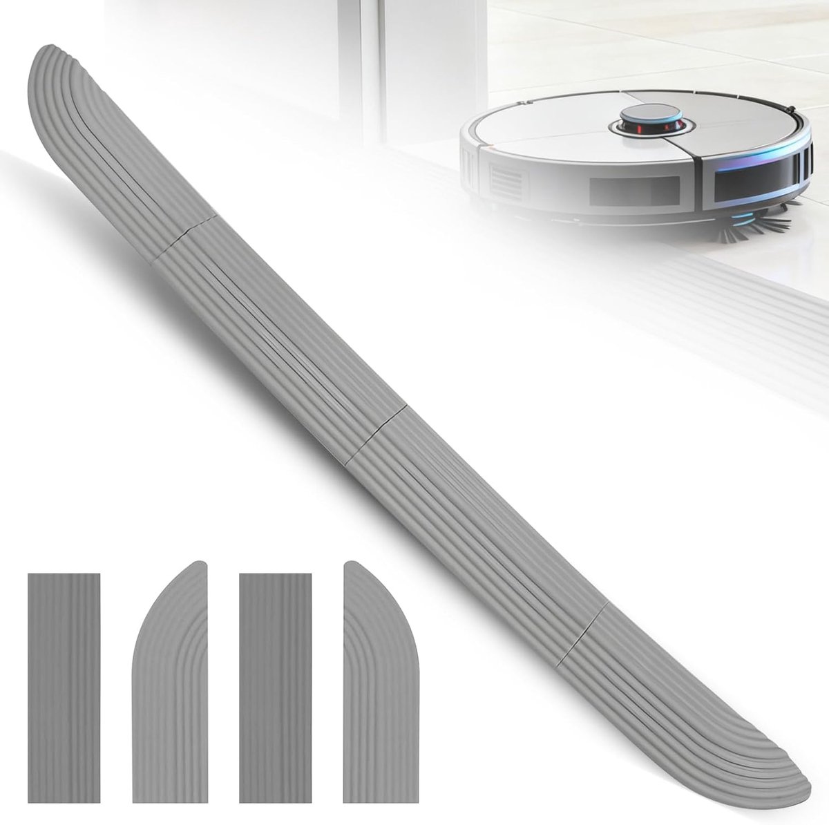 Deurstempelhelling voor stofzuigerrobot, 1,5 cm hoge deurstempelhelling antislip helling voor stofzuigerrobot, rolstoelen Grijs 68,8 cm