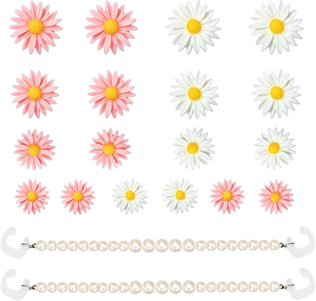 Bedels, bloemenbedels, schoenversieringen, voor sandalen, jongens, meisjes, verjaardagscadeaus (roze)