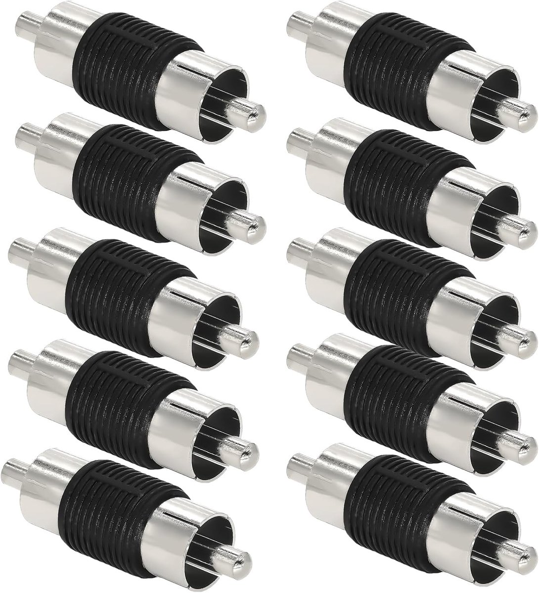10 x cinch-koppeling, AV-audio-adapter, cinch-stekker naar stekker, tv-aansluiting, compatibel met audio-/videosignaalinterface, audiokabel enz