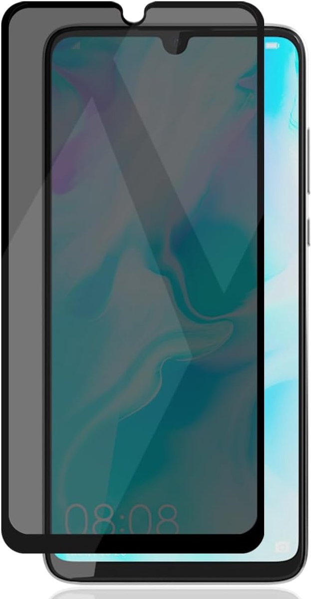 Beschermfolie voor Huawei P30 Lite, privacyscherm, Huawei P30 Lite, anti-spy, privacy, pantserbescherming, glas, displaybeschermfolie, privacy, 1 stuk, 9H pantserfolie, krasbestendig