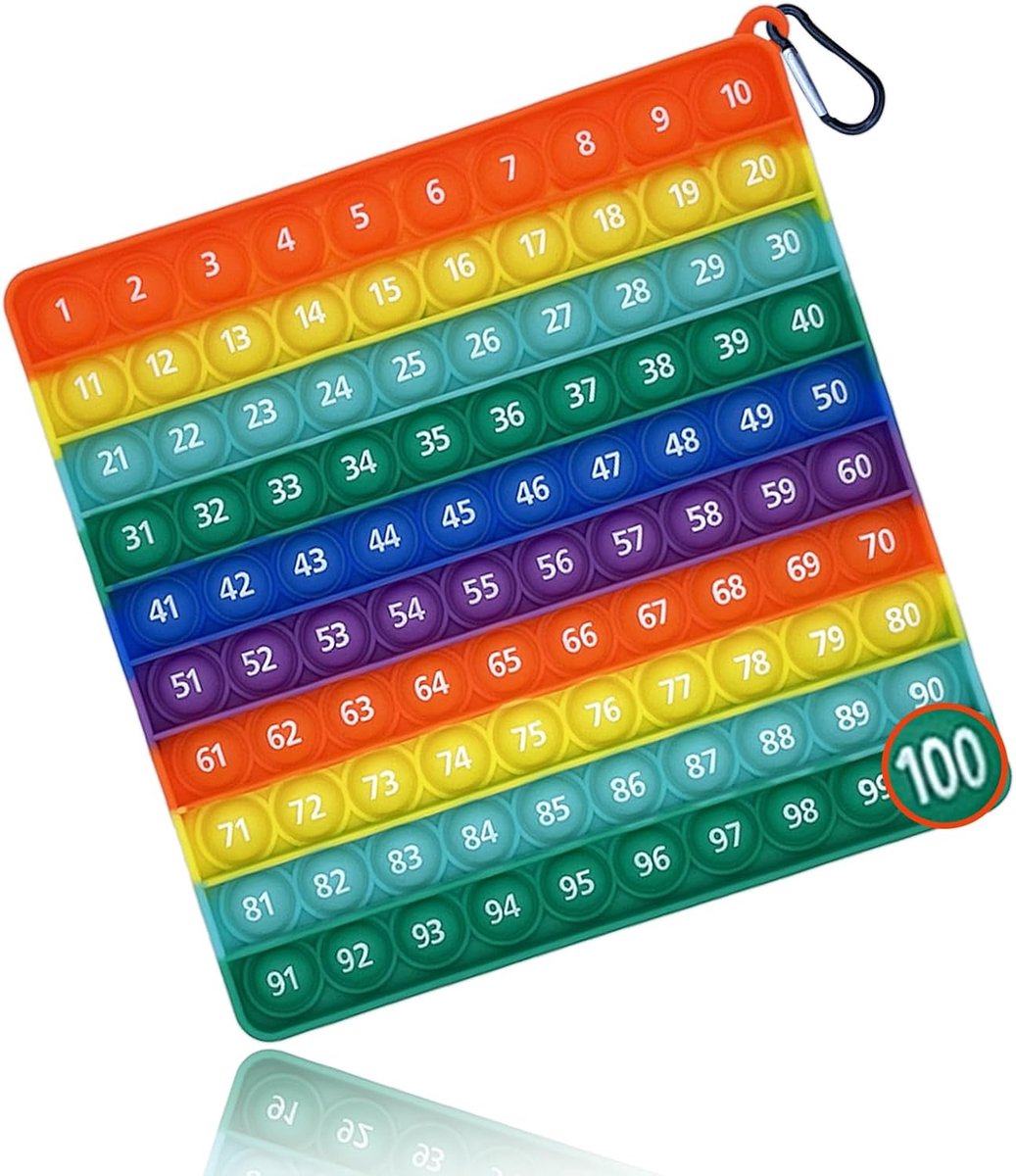 Pop It Mini, Plopper Speelgoed, Popit 1-100, Digitaal Onderwijs Pop It Speelgoed, Stressvermindering Popit Speelgoed voor Studenten, Kinderen en Volwassenen