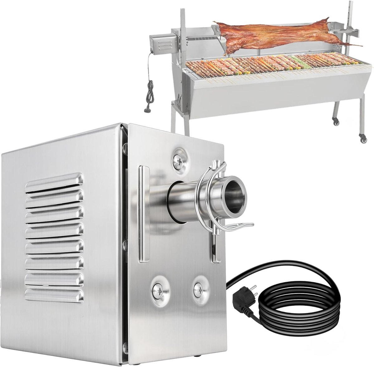 45 W grillmotor voor grillspies, 150-200 kg hoog draaimoment, grillmotoren, grillspiesmotor voor kip, rundvlees en spanvarken, ideaal voor barbecuefeesten, camping en feesten