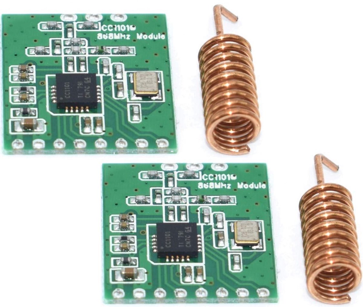 2 stuks CC1101 868MHz draadloze module lange afstandstransmissie met antenne