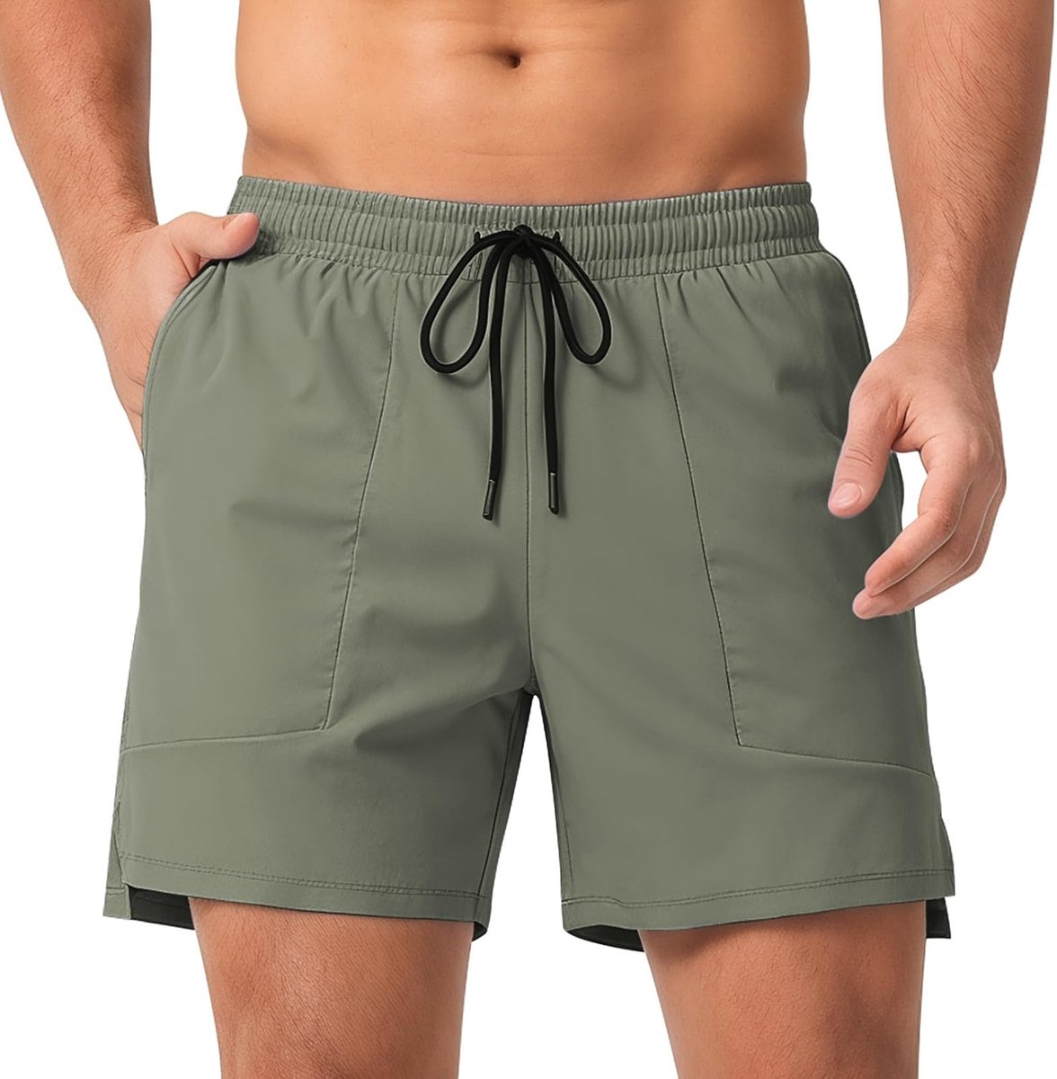 Shorts voor heren, sportshorts, trainingsshorts, hardlopen, sportbroek, kort, sneldrogend, fitnessshorts met zak
