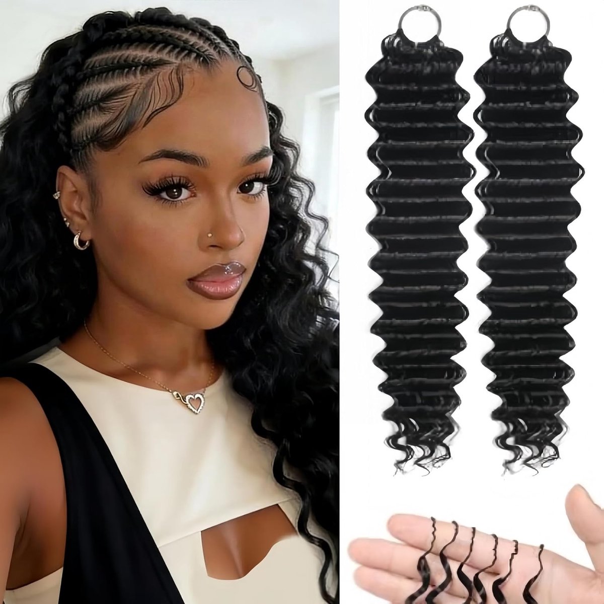 Crochet Human Hair Bundles Deep Wave streng 18inch 120g Braziliaans
