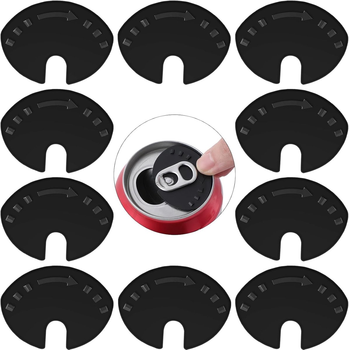 10 stuks plastic frisdrankblikjes deksels voor frisdrankblikjes, drankjes, bier, pop, zwart