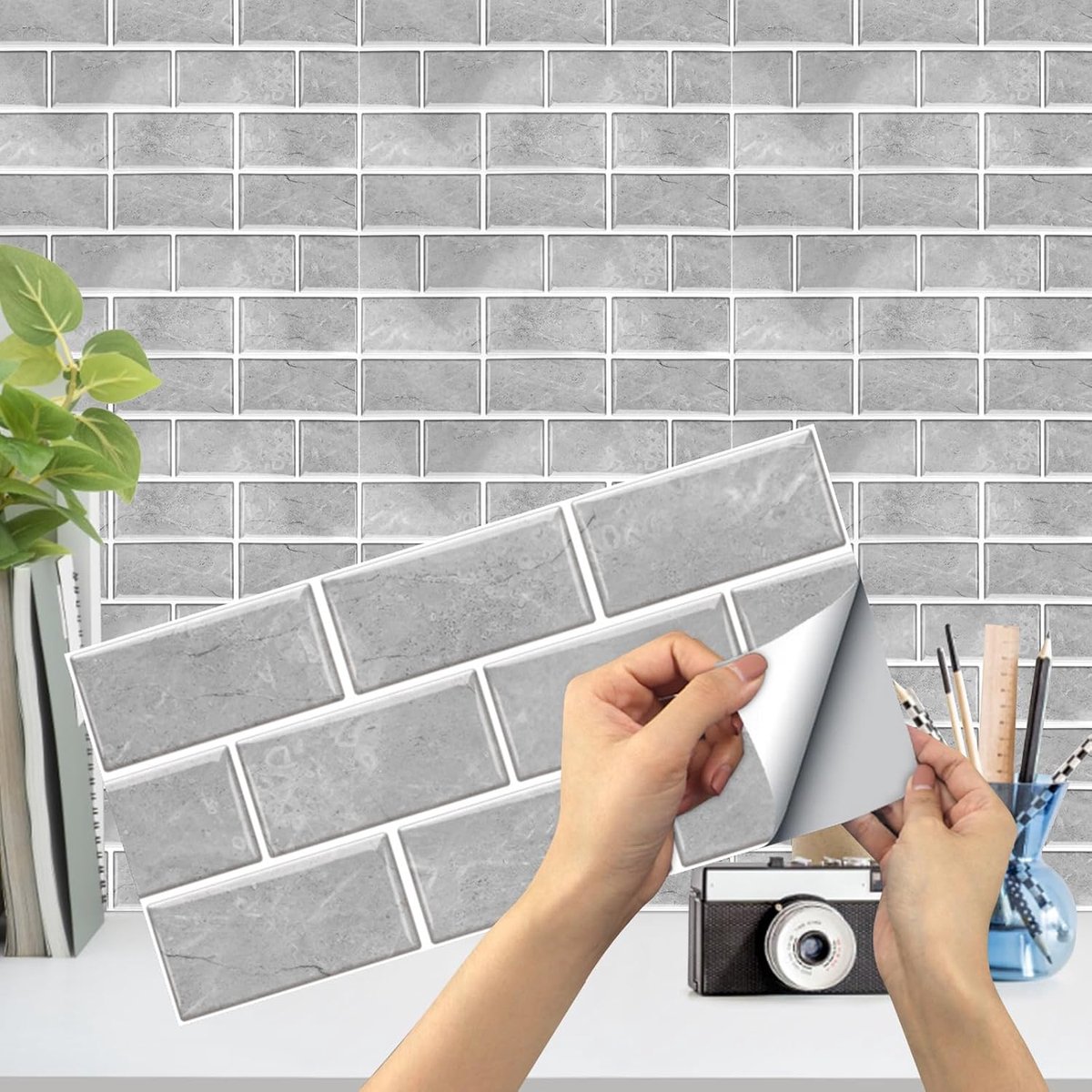 Tegelstickers, plaktegels, tegelfolie, keuken, badkamer, zelfklevend, waterdicht, wandtegels (30 x 15 cm), tegelstickers, folie, stickers voor keuken, badkamer, keukendecoratie