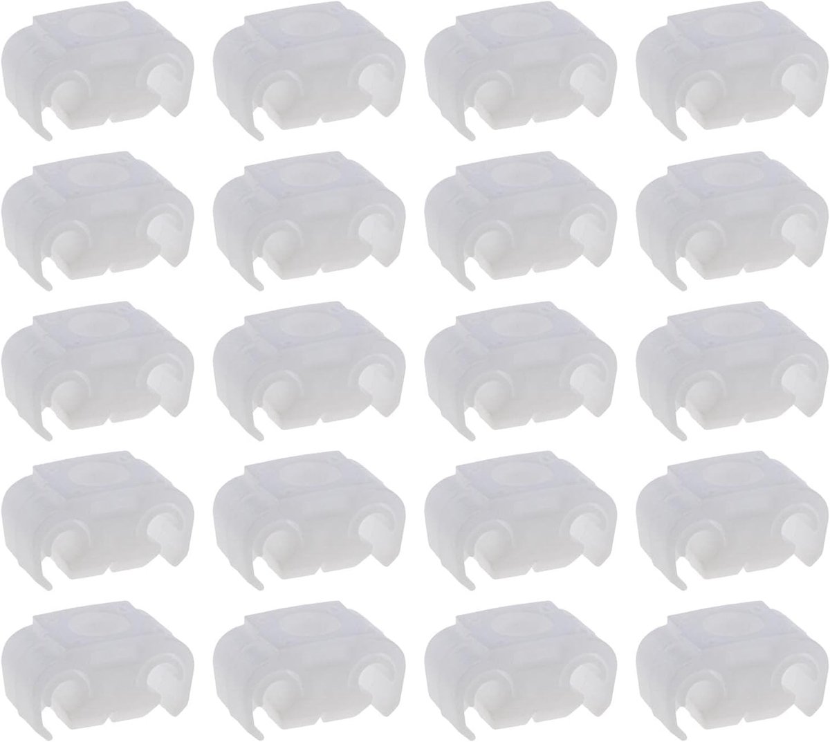 20 stuks remslanghouders met dubbele clip, wit