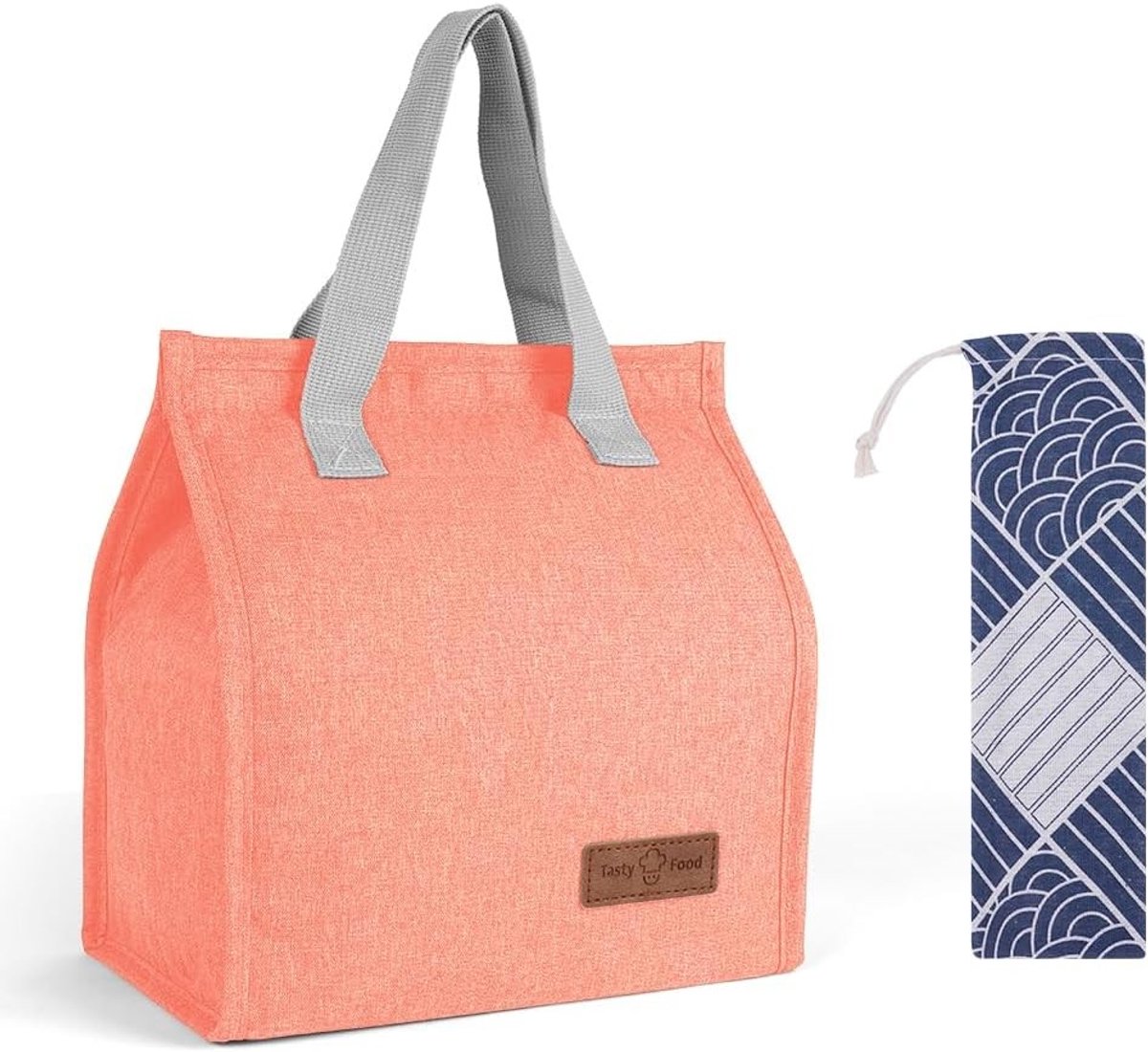Draagbare Lunchtas voor Werk, School en Reizen - Geïsoleerde Koeltas, Lekvrije Lunch Organizer in Watermeloenrood, Handwas Alleen