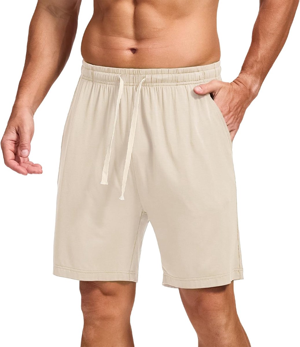 Coulee Heren 17,8 cm lichte bamboe viscose slaapshorts met zakken