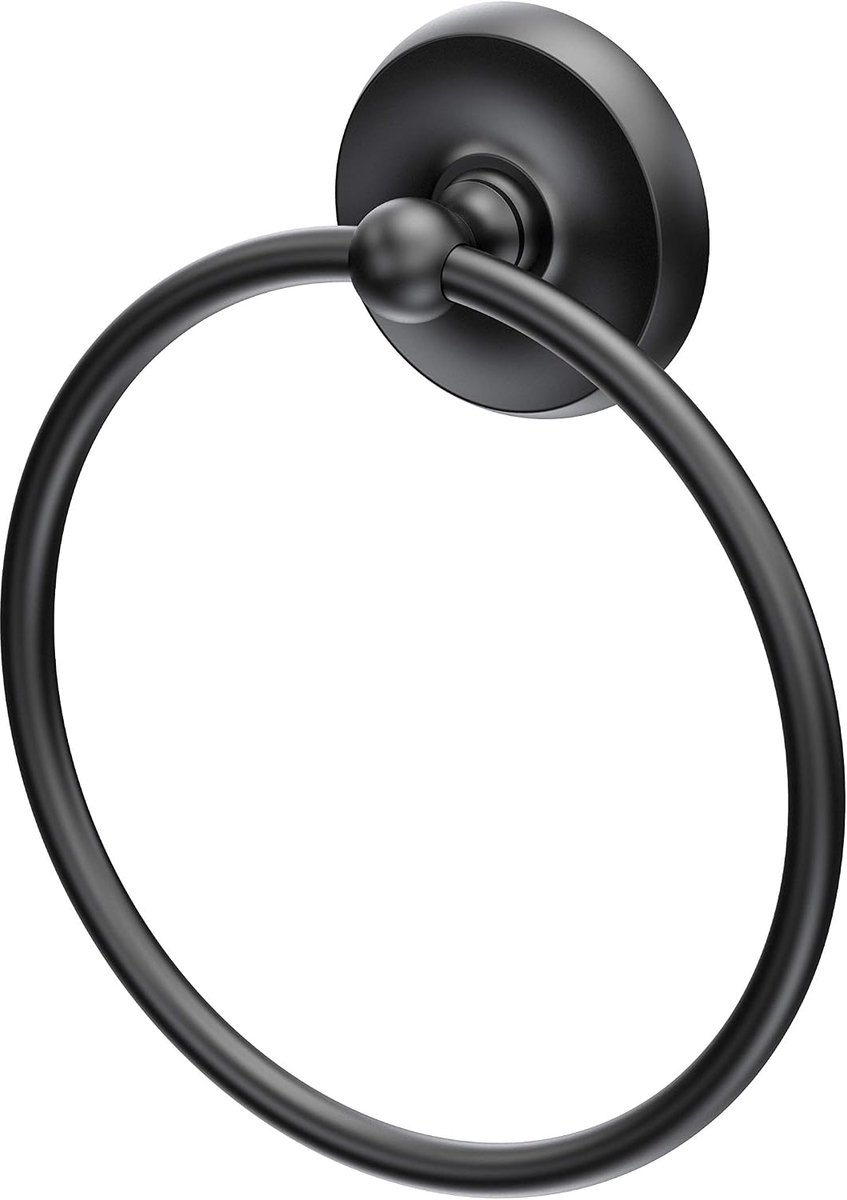 5073MX Designer II handdoekring, matzwart/wandmontage, 16,5 cm gezicht, handdoekring voor badkamer