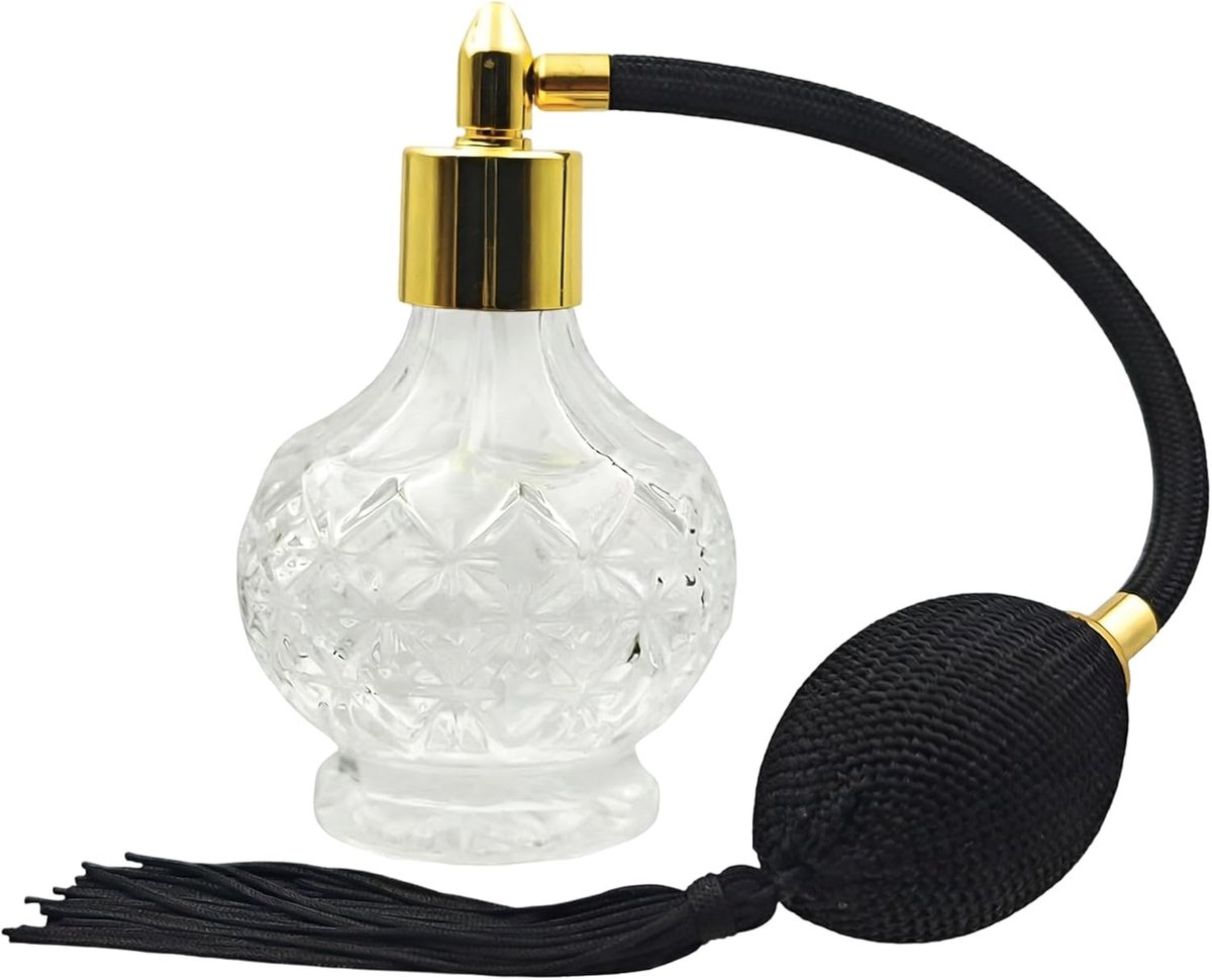 1Pc 80ml Vintage Crystal Parfum Fles, Gouden Nozzle